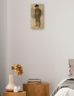 Foto 2 | Cuadro Decorativo - Retrato De Pablo Picasso (hacia 1900)- Ramon Casas - Fotografía - 46x89 - Impresión En Lien