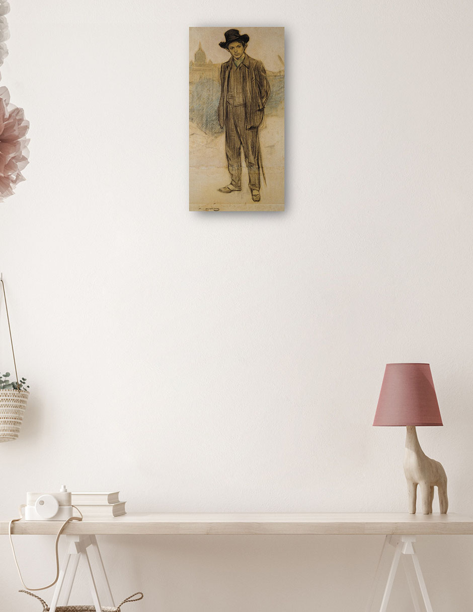 Foto 4 pulgar | Cuadro Decorativo - Retrato De Pablo Picasso (hacia 1900)- Ramon Casas - Fotografía - 46x89 - Impresión En Lien