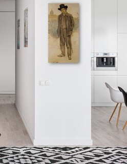Foto 4 | Cuadro Decorativo - Retrato De Pablo Picasso (hacia 1900)- Ramon Casas - Fotografía - 46x89 - Impresión En Lien