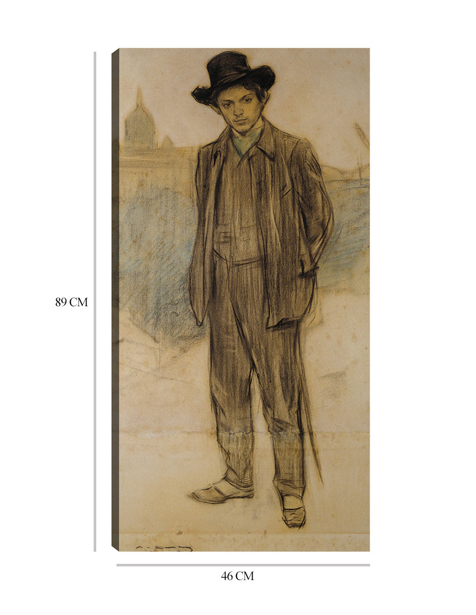 Foto 7 pulgar | Cuadro Decorativo - Retrato De Pablo Picasso (hacia 1900)- Ramon Casas - Fotografía - 46x89 - Impresión En Lien