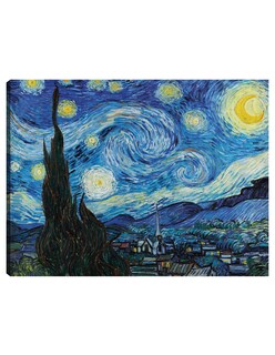 Foto 1 | Cuadro Decorativo - La Noche Estrellada (1889)- Vincent Van Gogh - Paisaje - 77x102 - Impresión En Lienzo - Fine Art Tj