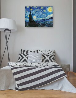 Foto 3 | Cuadro Decorativo - La Noche Estrellada (1889)- Vincent Van Gogh - Paisaje - 77x102 - Impresión En Lienzo - Fine Art Tj