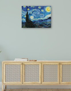 Foto 4 | Cuadro Decorativo - La Noche Estrellada (1889)- Vincent Van Gogh - Paisaje - 77x102 - Impresión En Lienzo - Fine Art Tj