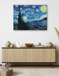 Foto 5 | Cuadro Decorativo - La Noche Estrellada (1889)- Vincent Van Gogh - Paisaje - 77x102 - Impresión En Lienzo - Fine Art Tj