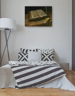 Foto 3 | Cuadro Decorativo - Naturaleza Muerta Con Biblia (1885)- Vincent Van Gogh - Religión - 28x36 - Impresión En Li