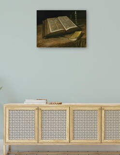 Foto 4 | Cuadro Decorativo - Naturaleza Muerta Con Biblia (1885)- Vincent Van Gogh - Religión - 28x36 - Impresión En Li