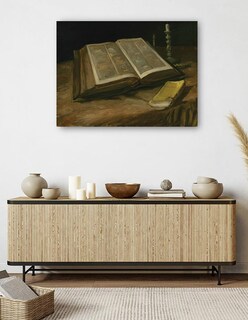 Foto 5 | Cuadro Decorativo - Naturaleza Muerta Con Biblia (1885)- Vincent Van Gogh - Religión - 28x36 - Impresión En Li