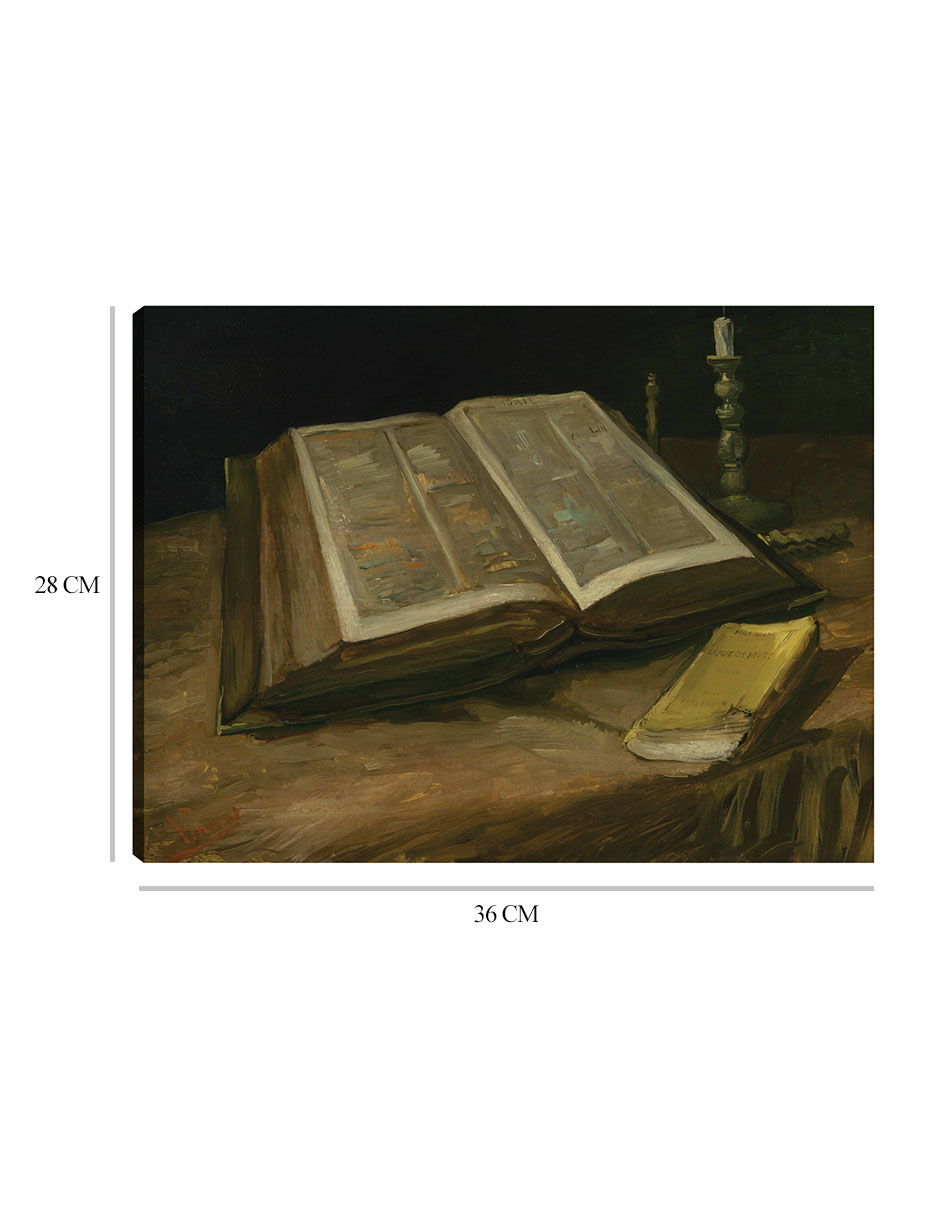 Foto 7 pulgar | Cuadro Decorativo - Naturaleza Muerta Con Biblia (1885)- Vincent Van Gogh - Religión - 28x36 - Impresión En Li