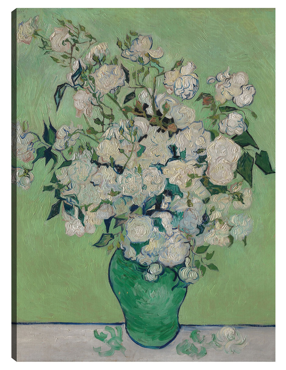Cuadro Decorativo - Rosas (1890) Vertical- Vincent Van Gogh - Floral - 28x36 - Impresión En Lienzo - Fine Art Tj