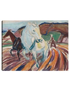 Foto 1 | Cuadro Decorativo - Caballos Arando (1929)- Edvard Munch - Abstracto - 69x92 - Impresión En Lienzo - Fine Art Tj
