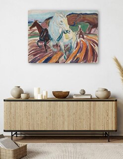 Foto 5 | Cuadro Decorativo - Caballos Arando (1929)- Edvard Munch - Abstracto - 69x92 - Impresión En Lienzo - Fine Art Tj