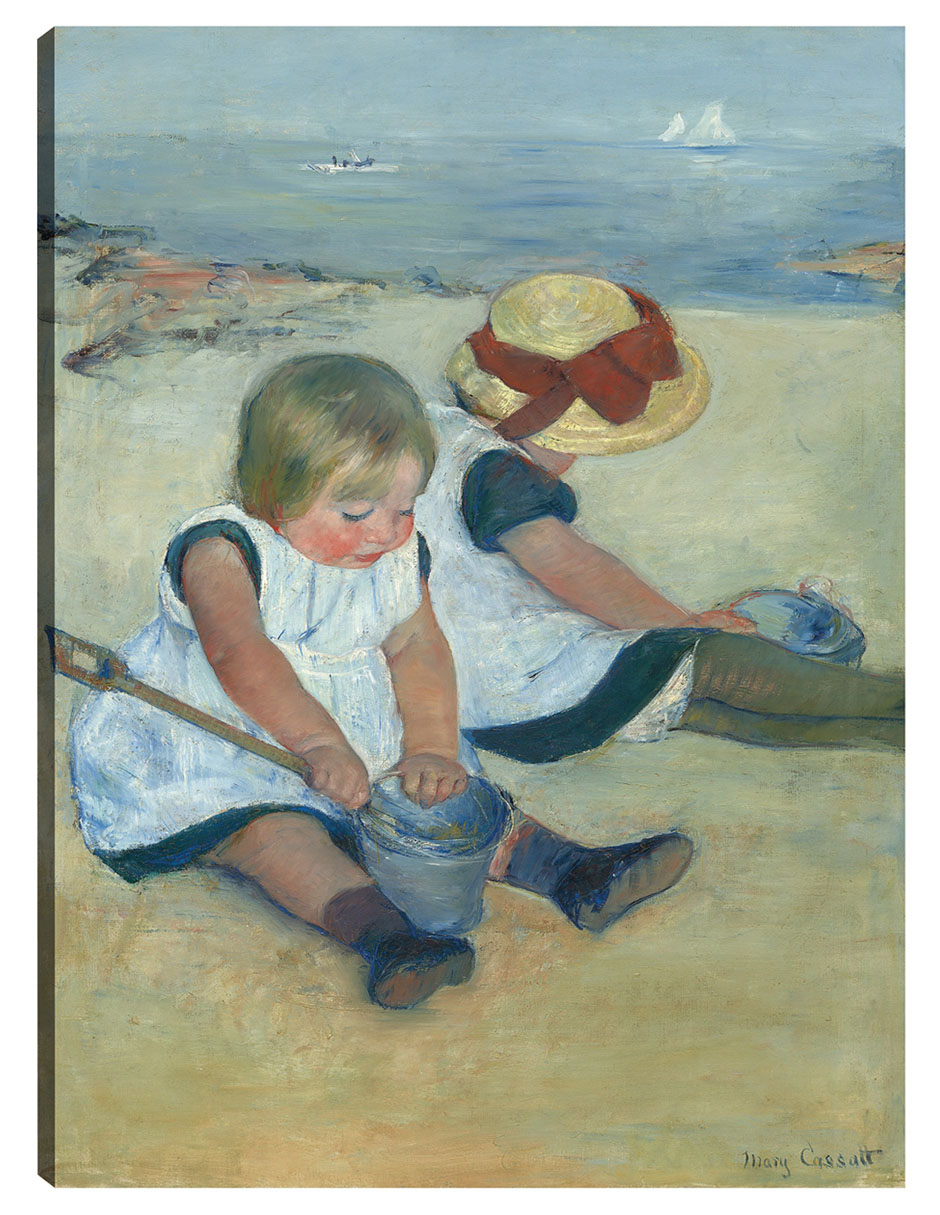 Cuadro Decorativo - Niños Jugando En La Playa (1884)- Mary Cassatt - Fotografía - 69x92 - Impresión En Lienzo - Fi