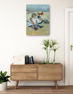 Foto 3 | Cuadro Decorativo - Niños Jugando En La Playa (1884)- Mary Cassatt - Fotografía - 69x92 - Impresión En Lienzo - Fi