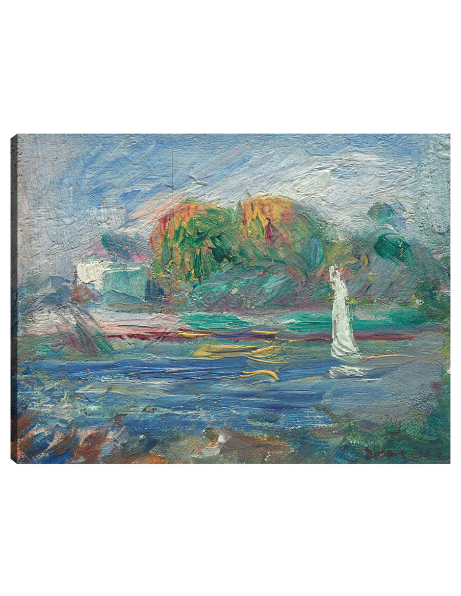 Cuadro Decorativo - El Río Azul- Pierre-auguste Renoir - Religión - 69x92 - Impresión En Lienzo - Fine Art Tj