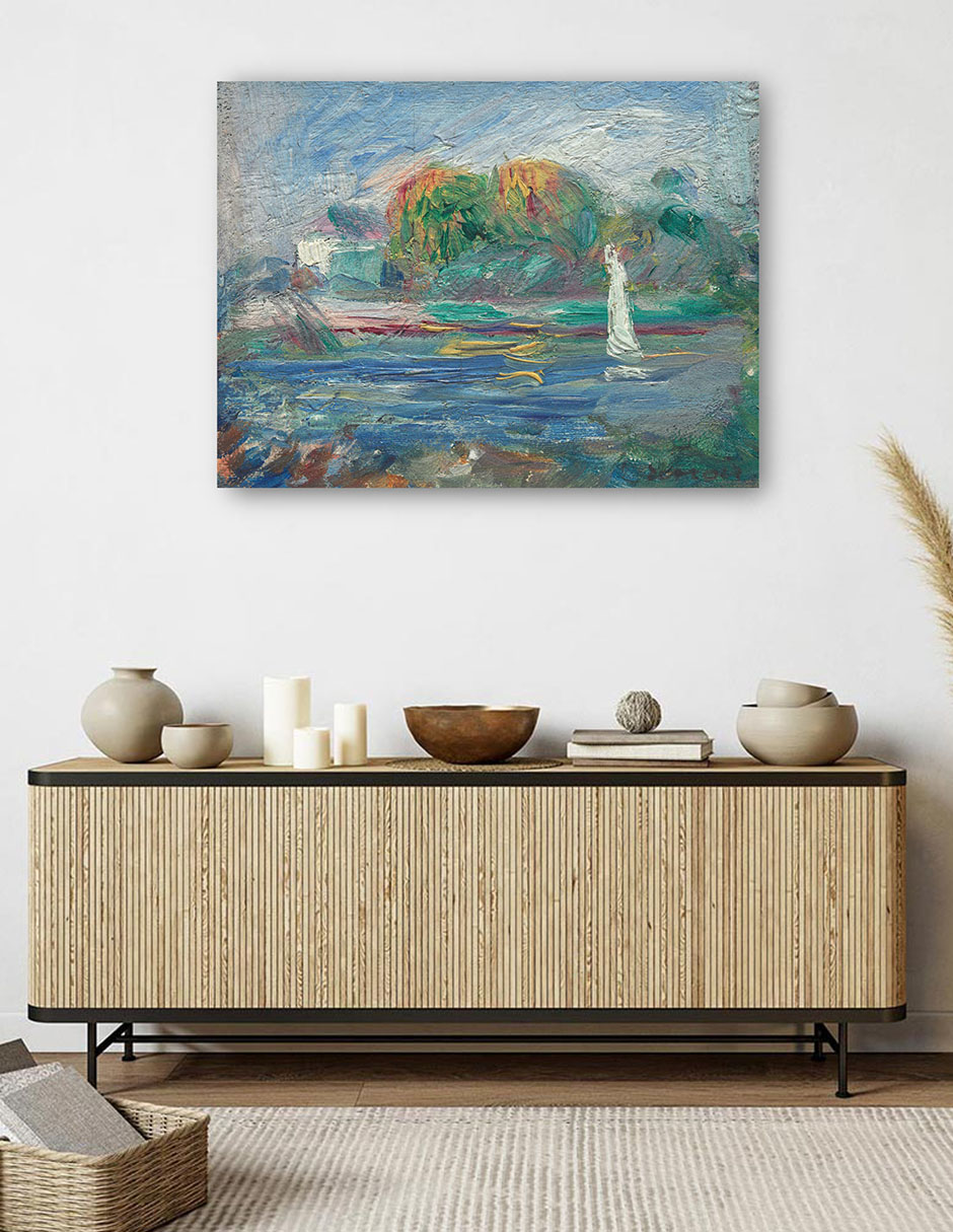 Foto 5 | Cuadro Decorativo - El Río Azul- Pierre-auguste Renoir - Religión - 69x92 - Impresión En Lienzo - Fine Art Tj