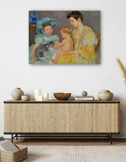 Foto 5 | Cuadro Decorativo - Niños Jugando Con Un Gato- Mary Cassatt - Religión - 46x61 - Impresión En Lienzo - Fine Art Tj
