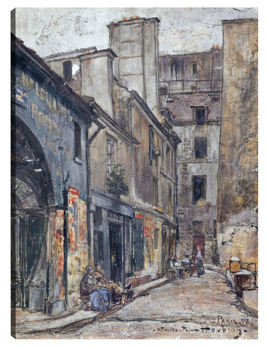 Cuadro Decorativo - La Calle Taille-pain (1898)- Frédéric Houbron - Ciudades - 46x61 - Impresión En Lienzo - Fine Art