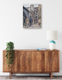Foto 2 | Cuadro Decorativo - La Calle Taille-pain (1898)- Frédéric Houbron - Ciudades - 46x61 - Impresión En Lienzo - Fine Art