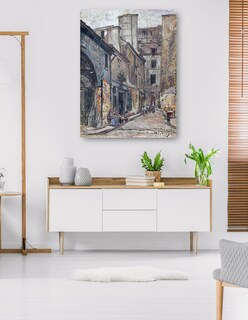 Foto 5 | Cuadro Decorativo - La Calle Taille-pain (1898)- Frédéric Houbron - Ciudades - 46x61 - Impresión En Lienzo - Fine Art