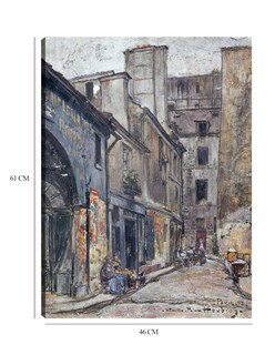 Foto 6 | Cuadro Decorativo - La Calle Taille-pain (1898)- Frédéric Houbron - Ciudades - 46x61 - Impresión En Lienzo - Fine Art