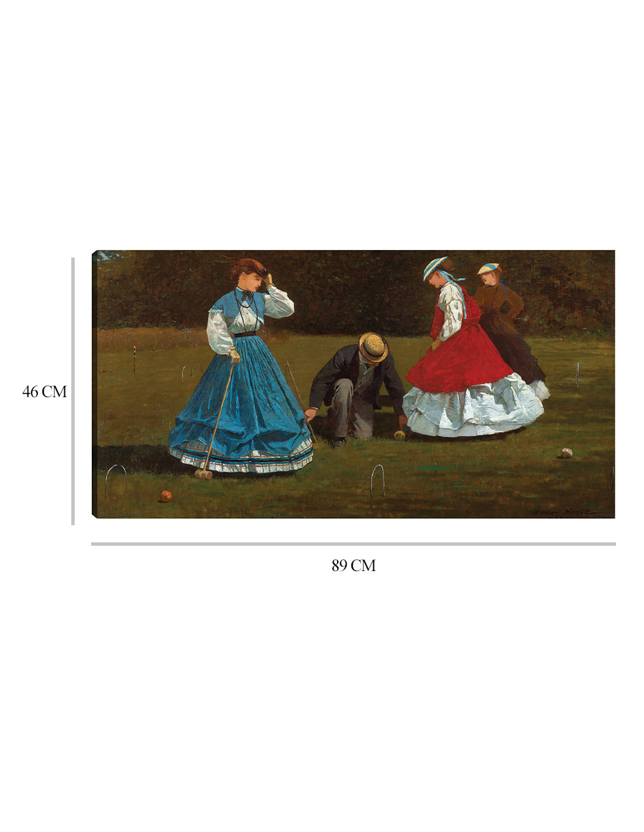 Foto 7 pulgar | Cuadro Decorativo - Escena De Croquet (1866)- Winslow Homer - Fotografía - 46x89 - Impresión En Lienzo - Fine Art Tj