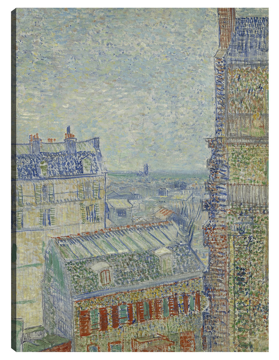 Cuadro Decorativo - Vista Desde El Departamento De Theo- Vincent Van Gogh - Ciudades - 46x61 - Impresión En Lie
