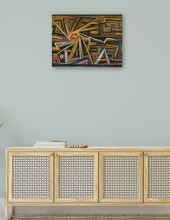 Foto 4 | Cuadro Decorativo - Strahlung Y Rotación (1924)- Paul Klee - Abstracto - 69x92 - Impresión En Lienzo - Fine Art Tj