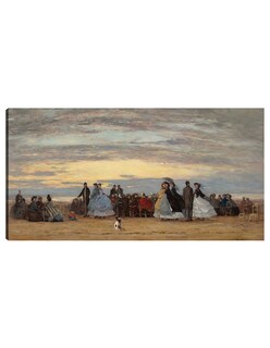 Foto 1 | Cuadro Decorativo - La Playa De Villerville- Eugène Boudin - Fotografía - 34x64 - Impresión En Lienzo - Fine Art Tj