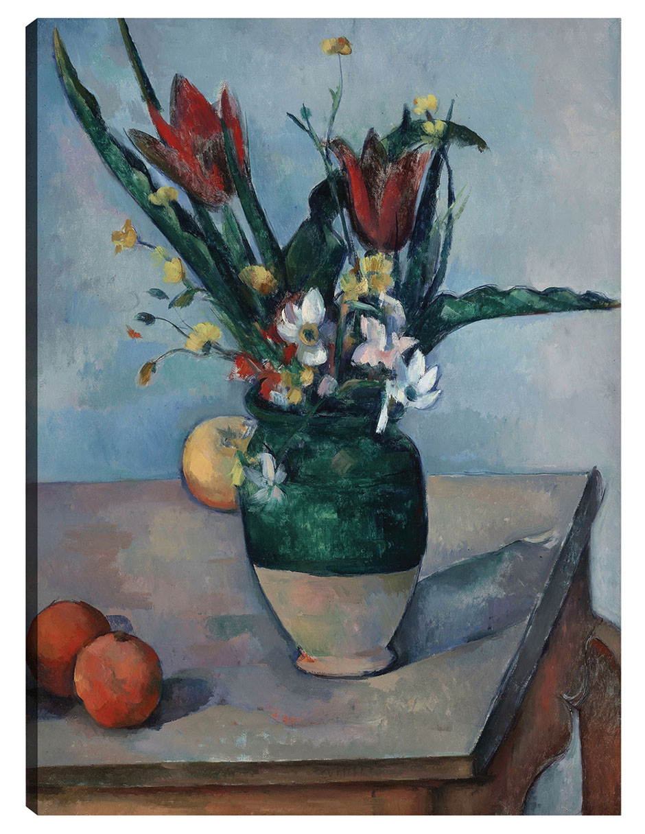 Cuadro Decorativo - El Jarrón De Tulipanes (c. 1890)- Paul Cézanne - Floral - 46x61 - Impresión En Lienzo - Fine Art T
