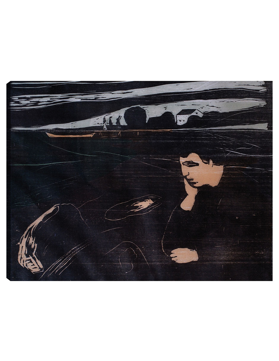 Cuadro Decorativo - Tarde (melancolía Iii) (1902)- Edvard Munch - Abstracto - 46x61 - Impresión En Lienzo - Fine Art Tj