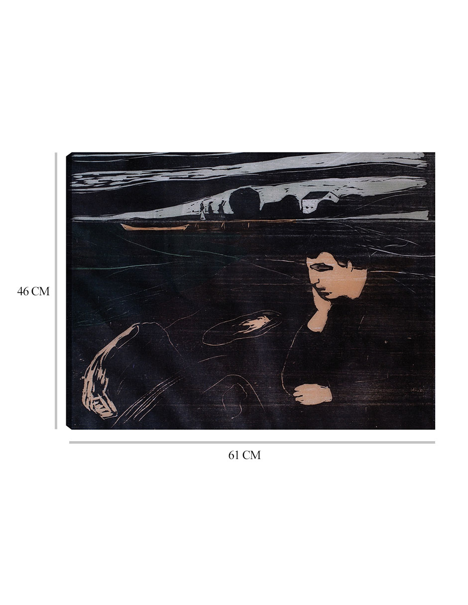 Foto 7 pulgar | Cuadro Decorativo - Tarde (melancolía Iii) (1902)- Edvard Munch - Abstracto - 46x61 - Impresión En Lienzo - Fine Art Tj