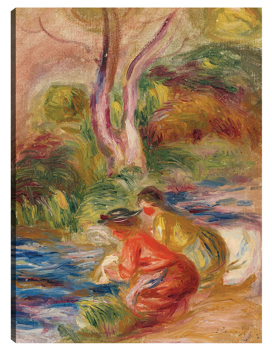 Cuadro Decorativo - Las Lavadoras- Pierre-auguste Renoir  - Paisaje - 69x92 - Impresión En Lienzo - Fine Art Tj