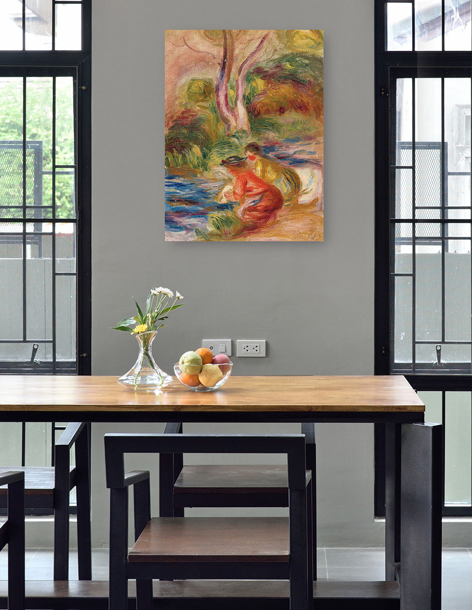 Foto 5 pulgar | Cuadro Decorativo - Las Lavadoras- Pierre-auguste Renoir  - Paisaje - 69x92 - Impresión En Lienzo - Fine Art Tj