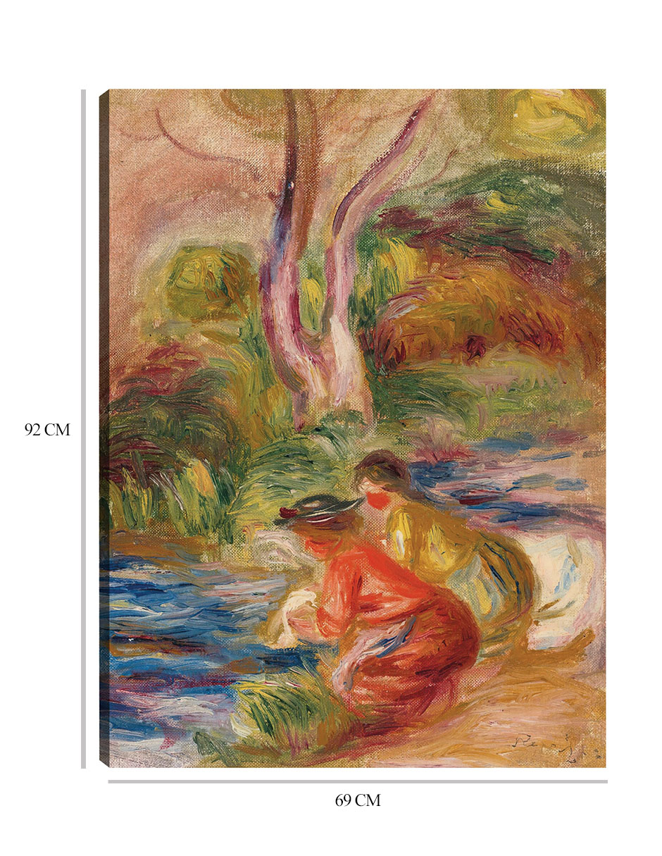 Foto 7 pulgar | Cuadro Decorativo - Las Lavadoras- Pierre-auguste Renoir  - Paisaje - 69x92 - Impresión En Lienzo - Fine Art Tj