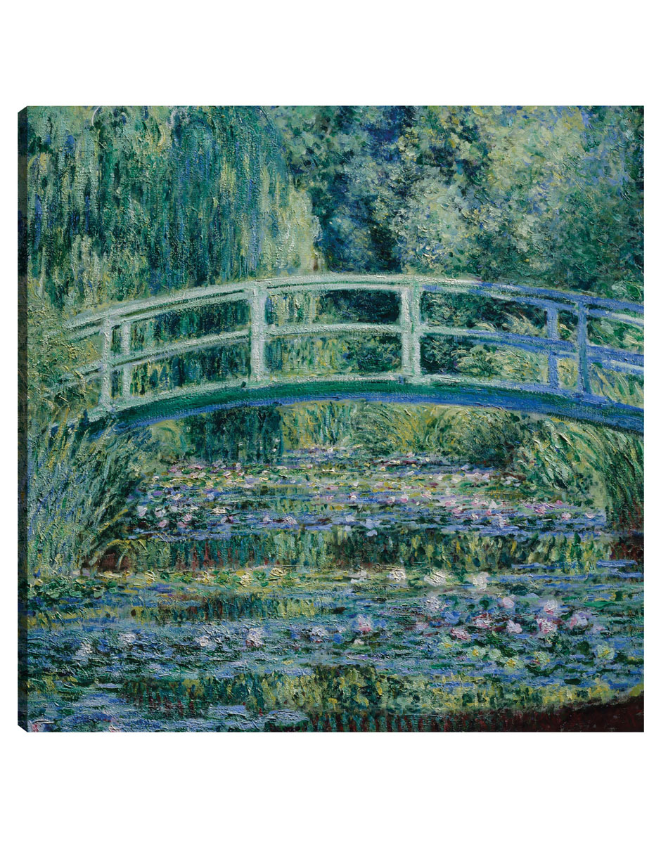 Cuadro Decorativo - Lirios De Agua Y Puente Japonés (1899)- Claude Monet - Paisaje - 72x72 - Impresión En Lienzo