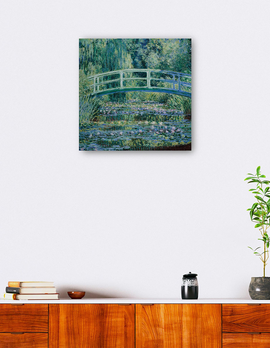 Foto 6 pulgar | Cuadro Decorativo - Lirios De Agua Y Puente Japonés (1899)- Claude Monet - Paisaje - 72x72 - Impresión En Lienzo