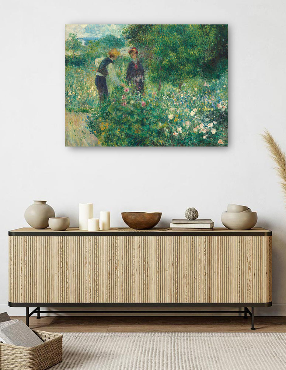 Foto 6 pulgar | Cuadro Decorativo - Recogiendo Flores- Pierre-auguste Renoir - Religión - 77x102 - Impresión En Lienzo - Fine Art Tj