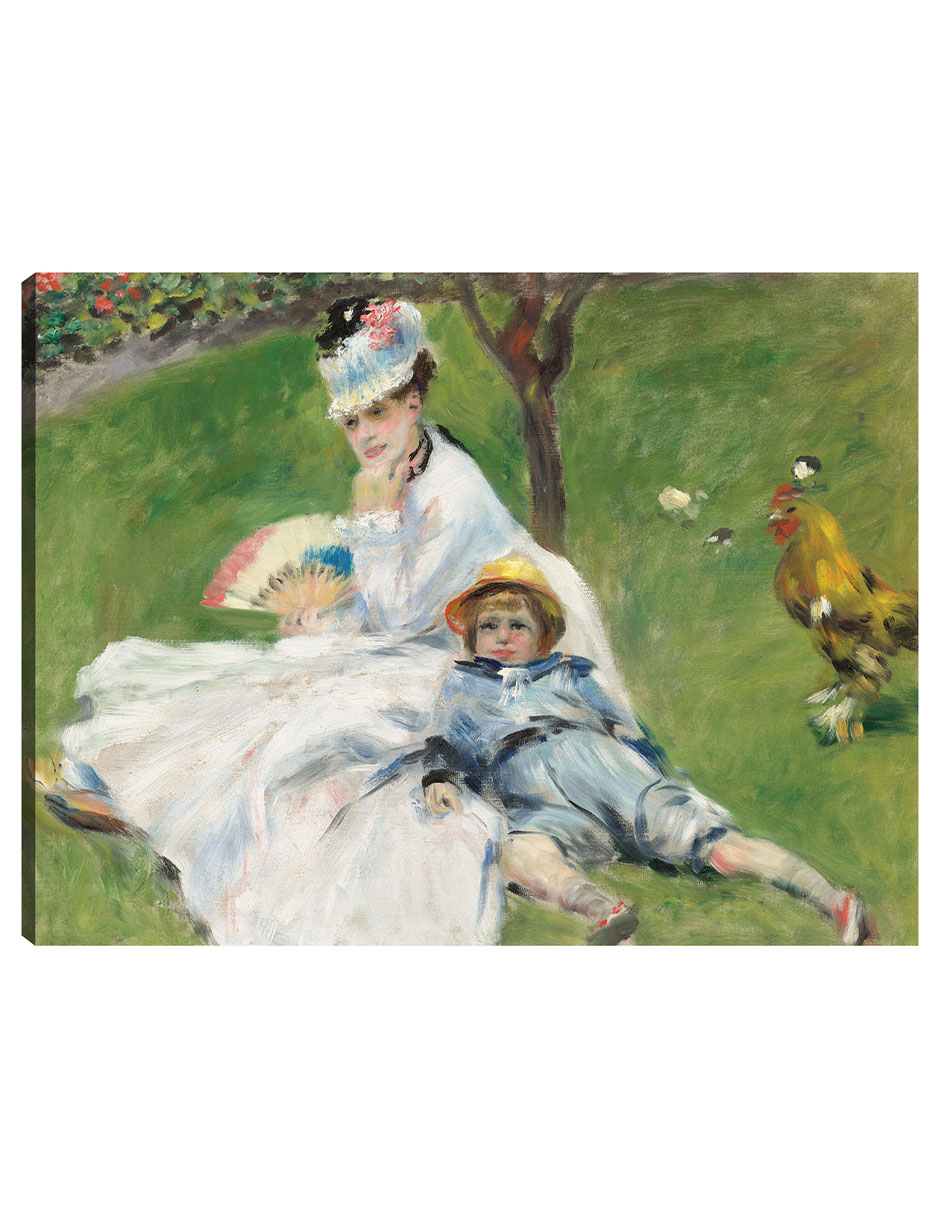 Cuadro Decorativo - Madame Monet Y Su Hijo- Pierre-auguste Renoir - Religión - 69x92 - Impresión En Lienzo - Fine Art