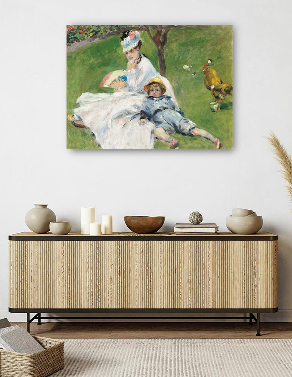 Foto 6 pulgar | Cuadro Decorativo - Madame Monet Y Su Hijo- Pierre-auguste Renoir - Religión - 69x92 - Impresión En Lienzo - Fine Art