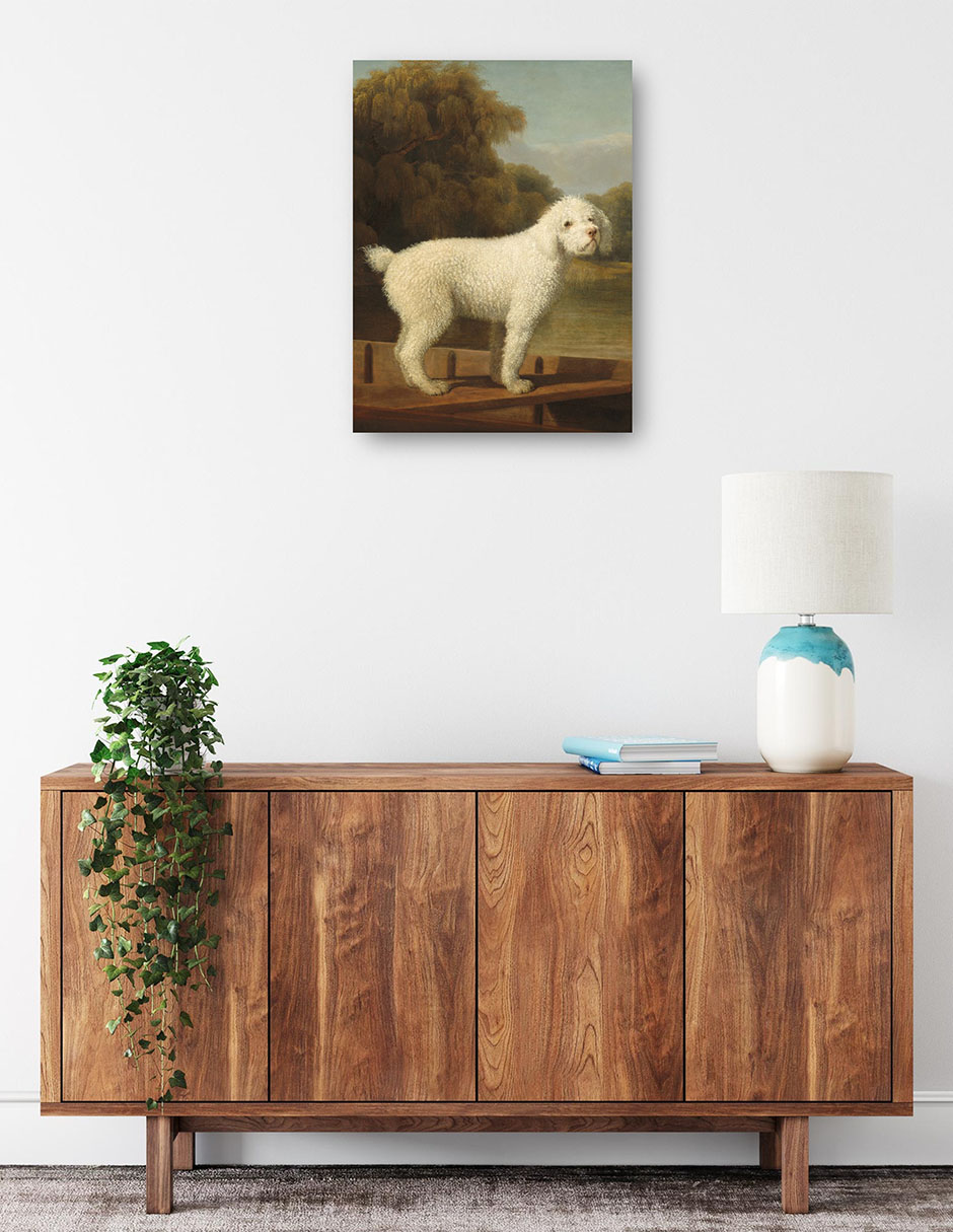 Foto 2 | Cuadro Decorativo - Caniche Blanco En Una Batea, C. 1780- George Stubbs - Animales - 69x92 - Impresión En Lienzo