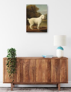 Foto 2 | Cuadro Decorativo - Caniche Blanco En Una Batea, C. 1780- George Stubbs - Animales - 69x92 - Impresión En Lienzo