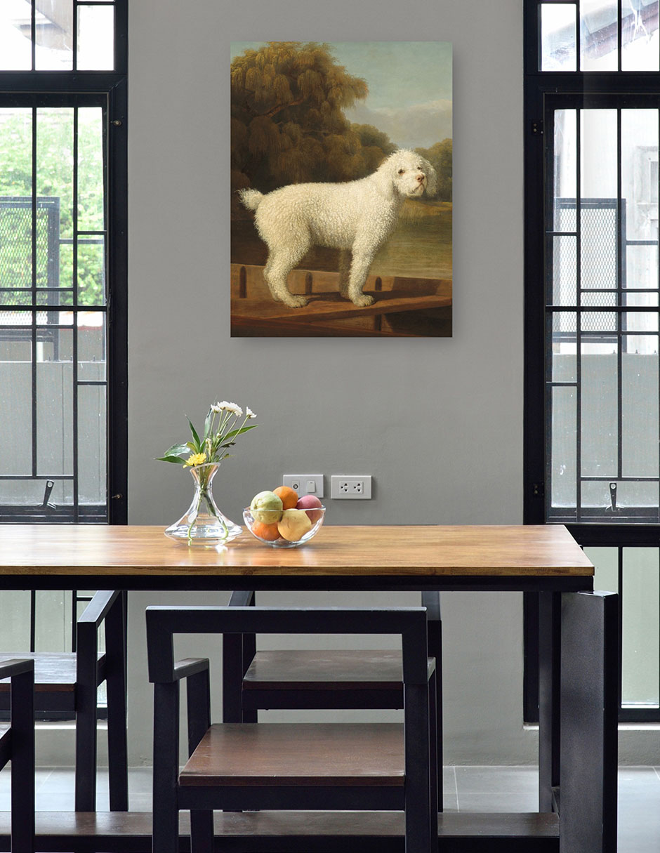 Foto 5 pulgar | Cuadro Decorativo - Caniche Blanco En Una Batea, C. 1780- George Stubbs - Animales - 69x92 - Impresión En Lienzo