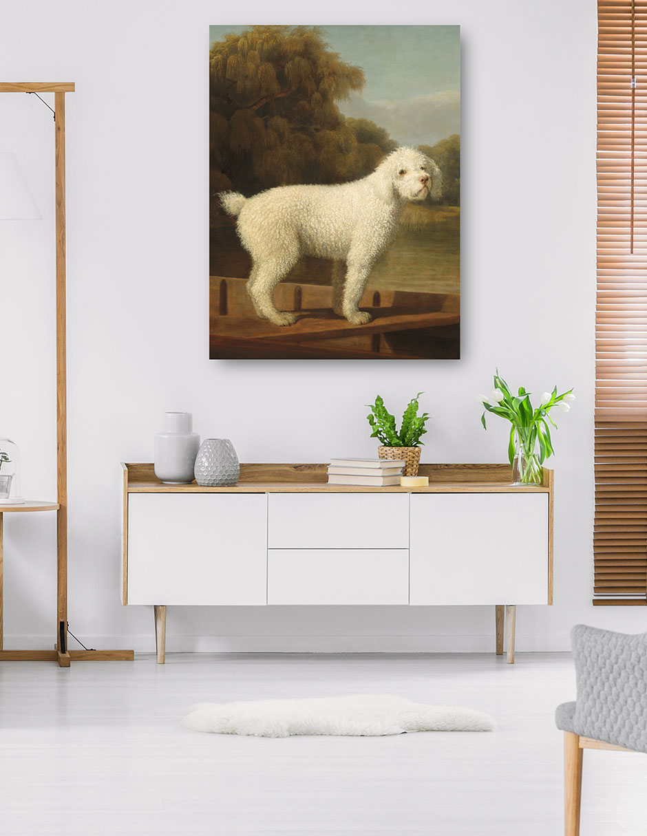 Foto 6 pulgar | Cuadro Decorativo - Caniche Blanco En Una Batea, C. 1780- George Stubbs - Animales - 69x92 - Impresión En Lienzo