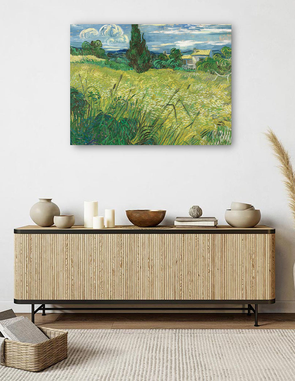 Foto 6 pulgar | Cuadro Decorativo - Campo Verde- Vincent Van Gogh - Paisaje - 69x92 - Impresión En Lienzo - Fine Art Tj