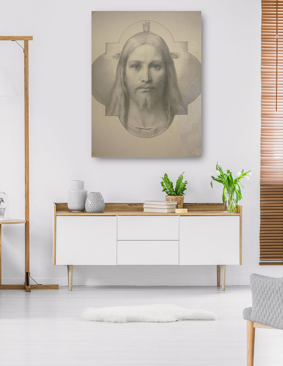 Foto 6 pulgar | Cuadro Decorativo - La Cabeza De Cristo- Eduard Von Steinle - Religión - 28x36 - Impresión En Lienzo - Fine Art Tj