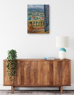 Foto 2 | Cuadro Decorativo - Le Cannet, El Rideau Bleu (1926)- Henri Lebasque - Fotografía - 69x92 - Impresión En Lienzo -