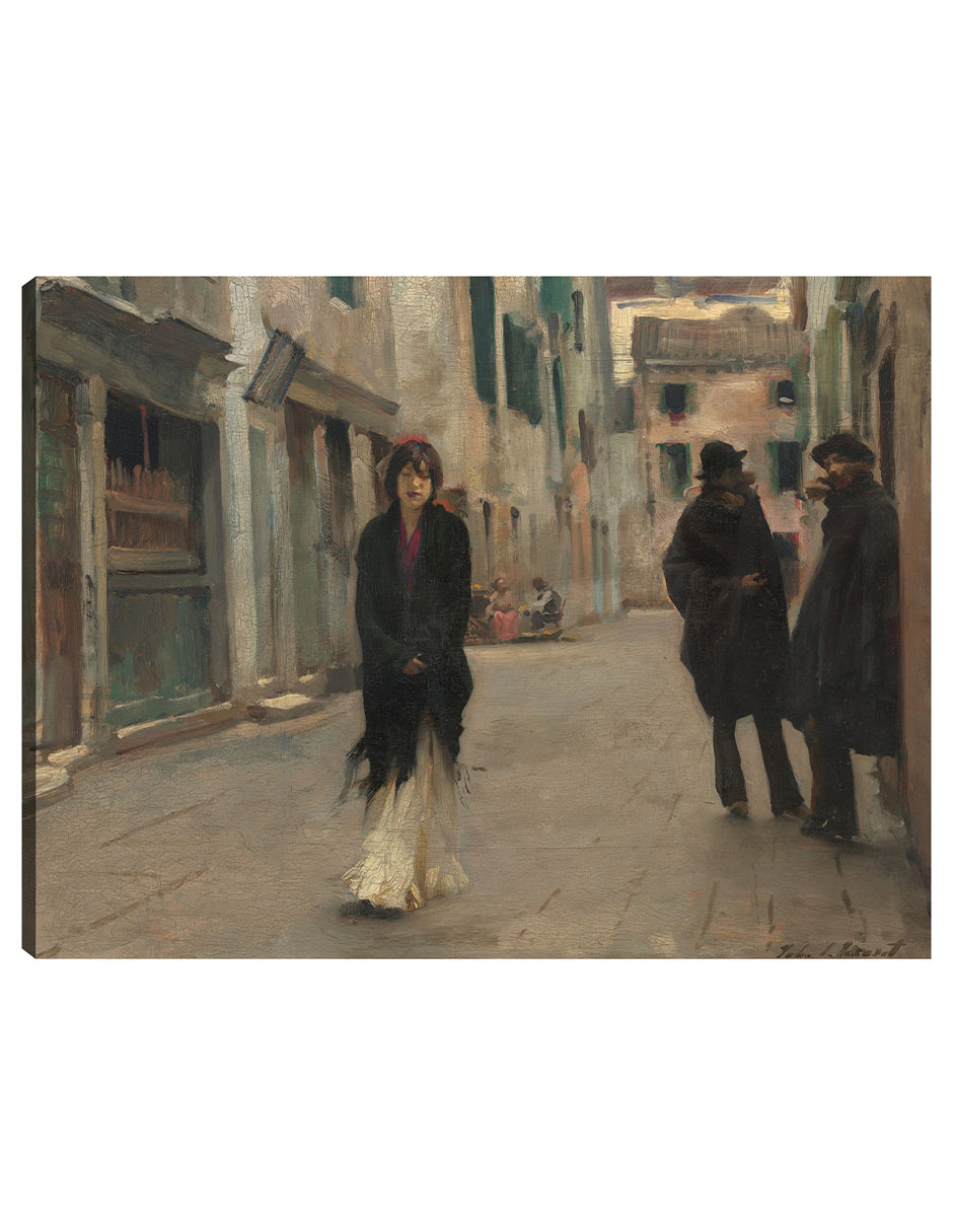 Cuadro Decorativo - Calle En Venecia- John Singer Sargent - Religión - 28x36 - Impresión En Lienzo - Fine Art Tj