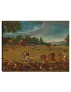Foto 1 | Cuadro Decorativo - El Fin De La Caza, C. 1800- American 19th Century - Paisaje - 107x143 - Impresión En Lienzo -