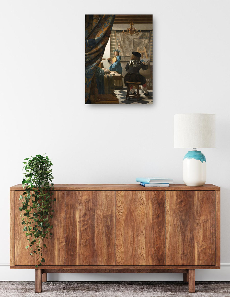 Foto 3 pulgar | Cuadro Decorativo - El Arte De Pintar- Johannes Vermeer - Fotografía - 28x36 - Impresión En Lienzo - Fine Art Tj