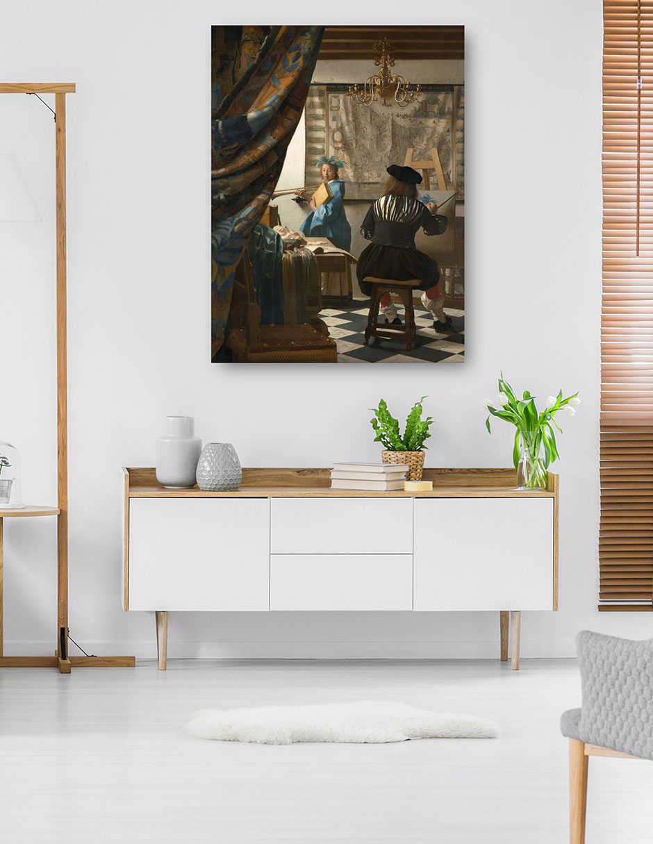 Foto 6 pulgar | Cuadro Decorativo - El Arte De Pintar- Johannes Vermeer - Fotografía - 28x36 - Impresión En Lienzo - Fine Art Tj
